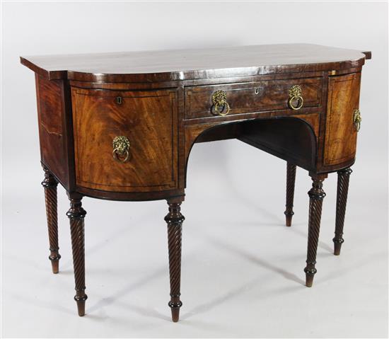 A Regency mahogany breakfront sideboard, W.4ft 5.5in